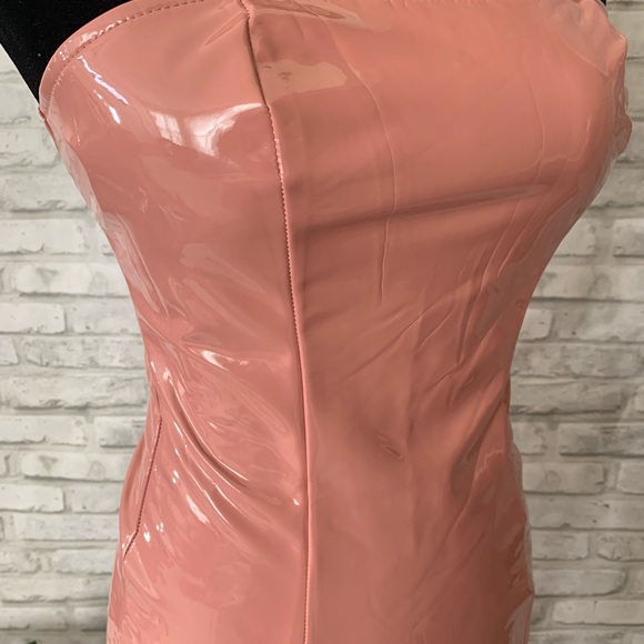 Small mauve pink liquid vinyl PU latex dress - Picture 6 of 8